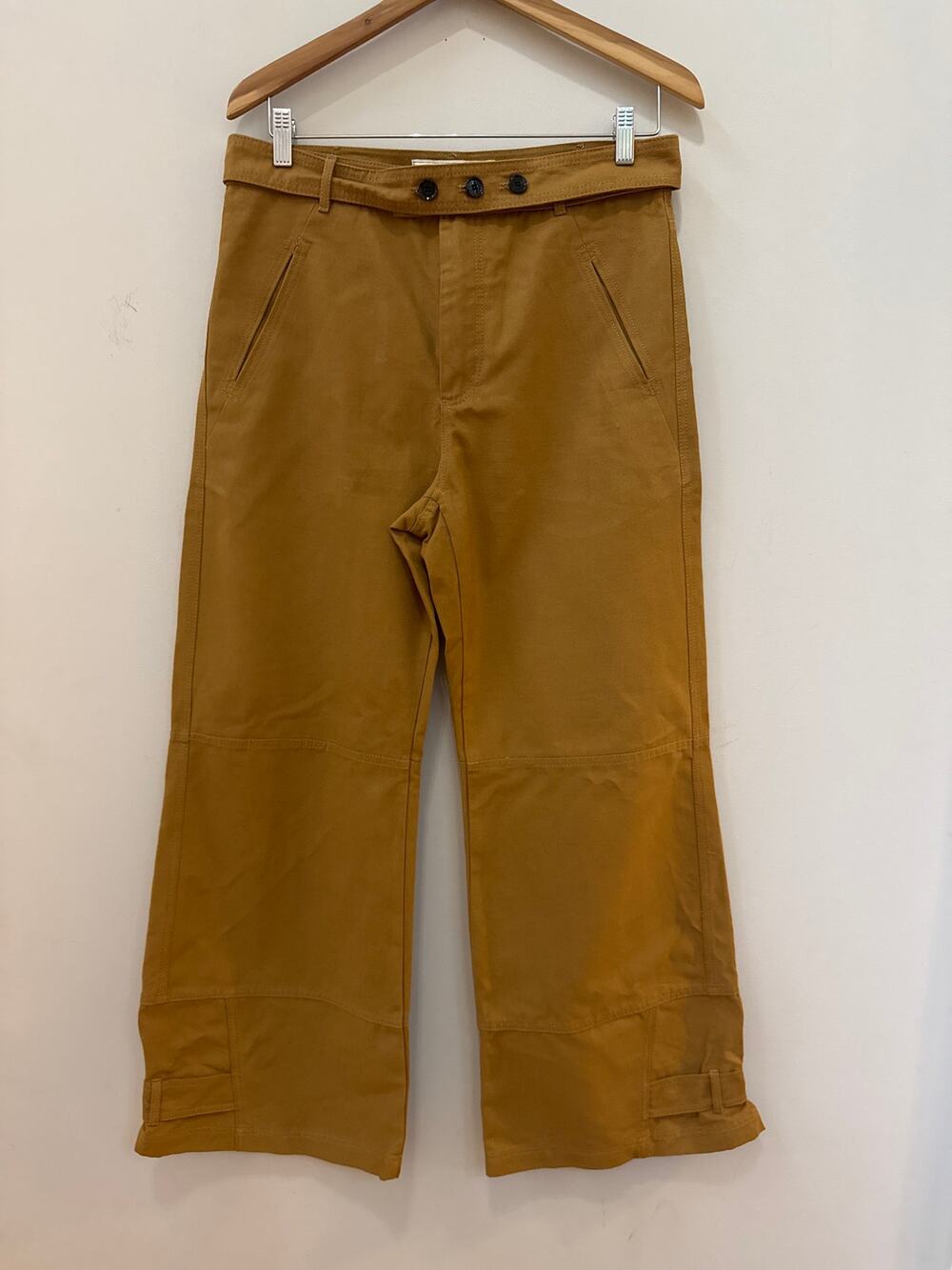Zara SRPLS Utility Pants Tan Mustard Military Inspired Streetwear Size Medium